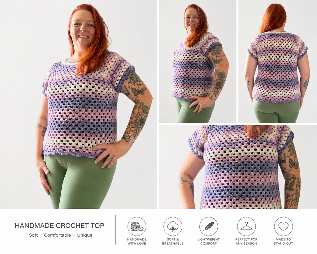 Lavender Skies Granny Stitch Tee