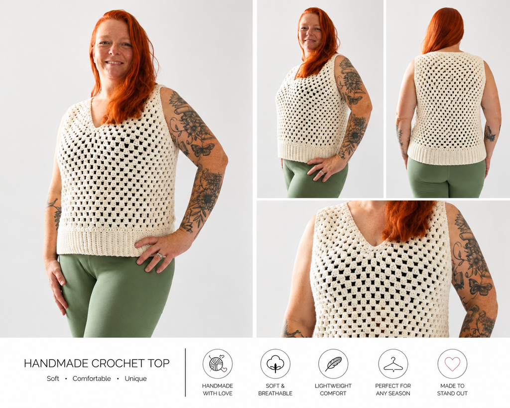 Ivory Breeze crochet tank